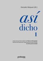 Así dicho 1, de Gonzalo Vázquez | portada del libro