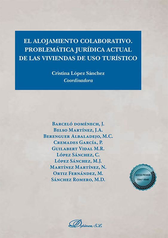 EL ALOJAMIENTO COLABORATIVO PROBLEMATICA JURIDICA ACTUAL DE | portada del libro