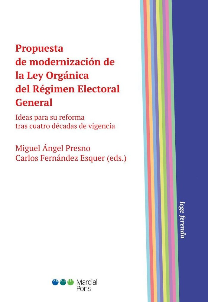 PROPUESTA DE MODERNIZACION DE LA LEY ORGANICA DEL REGIMEN ELECTOR, de PRESNO LINERA, MIGUEL ANGEL | portada del libro