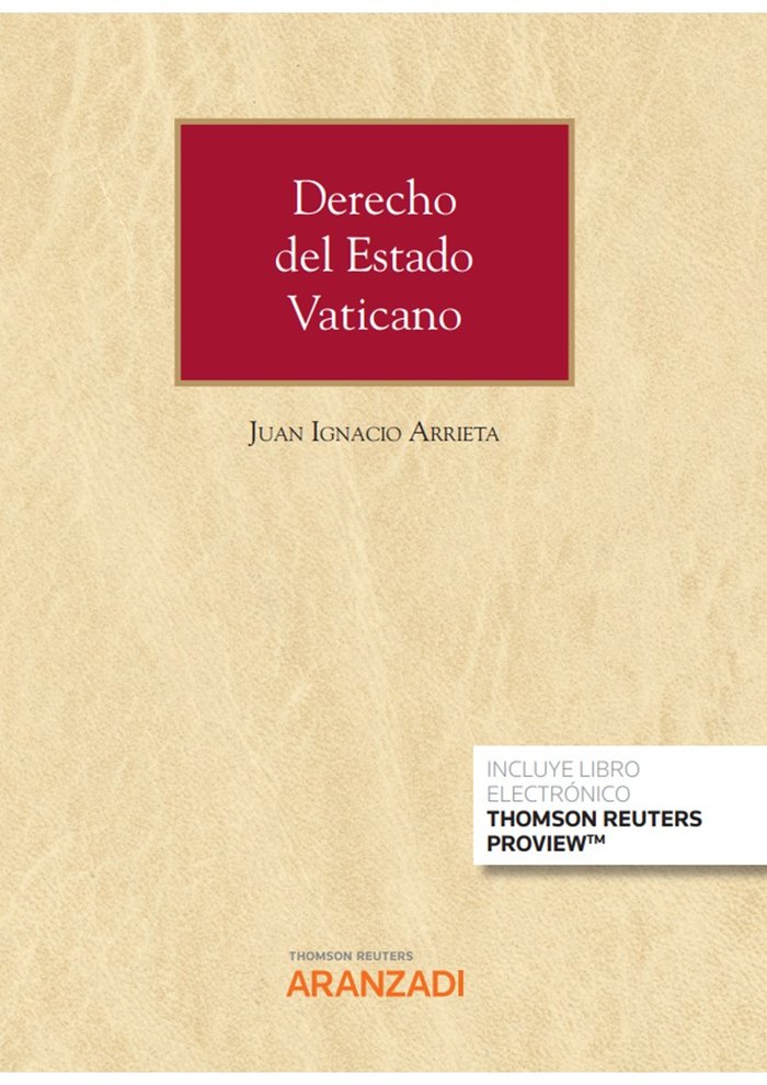 Derecho del Estado Vaticano (Papel e-book), de JUAN IGNACIO ARRIETA OCHOA DE CHINCHETRU | portada del libro