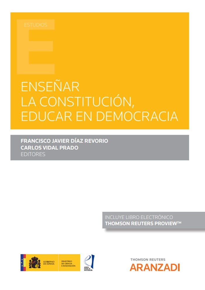 ENSEÑAR LA CONSTITUCION, EDUCAR EN DEMOCRACIA, de CARLOS VIDAL PRADO | portada del libro