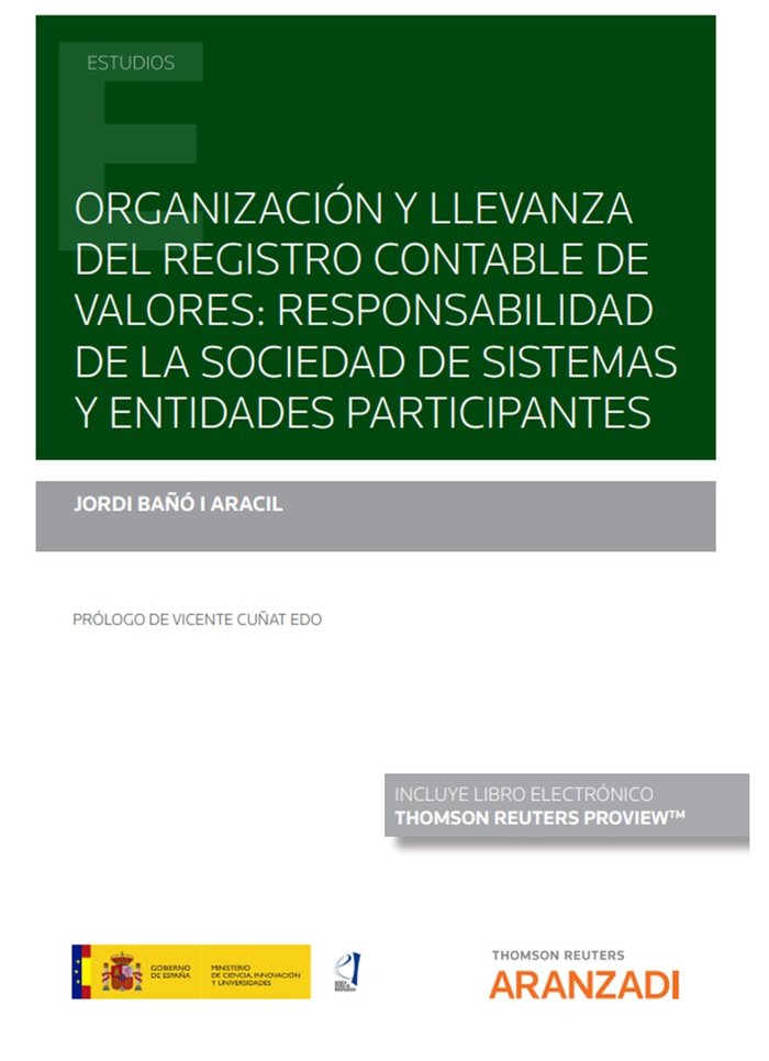 ORGANIZACION Y LLEVANZA DEL REGISTRO CONTABLE DE VALORES: RE, de JORDI BAÑO | portada del libro
