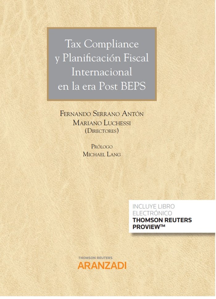 TAX COMPLIANCE Y PLANIFICACION FISCAL INTERNACIONAL EN LA ER, de FERNANDO SERRANO ANTON | portada del libro