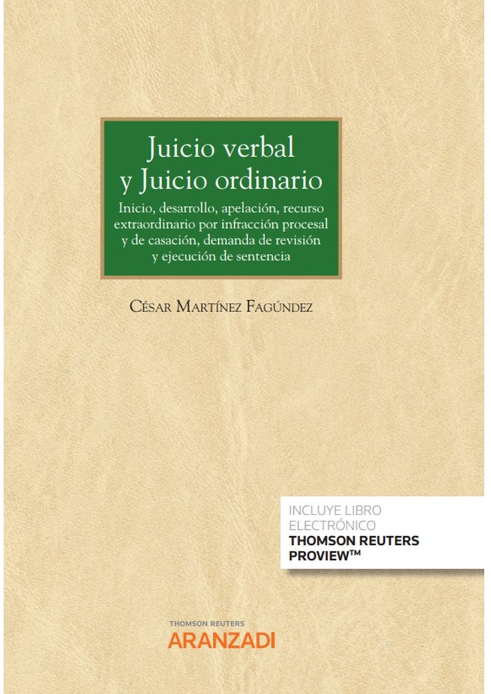 JUICIO VERBAL Y JUICIO ORDINARIO, de CESAR MARTINEZ FAGUNDEZ | portada del libro