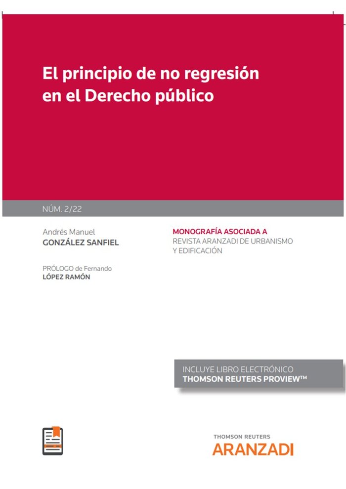 PRINCIPIO DE NO REGRESION EN EL DERECHO PUBLICO, de GONZALEZ SANFIEL,ANDRES | portada del libro