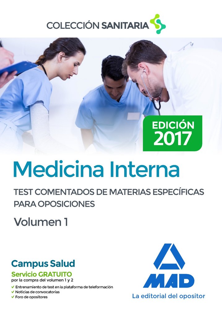 Medicina Interna. Test comentados de materias específicas para oposiciones. Volumen 1, de Rico Corral, Miguel A. | portada de