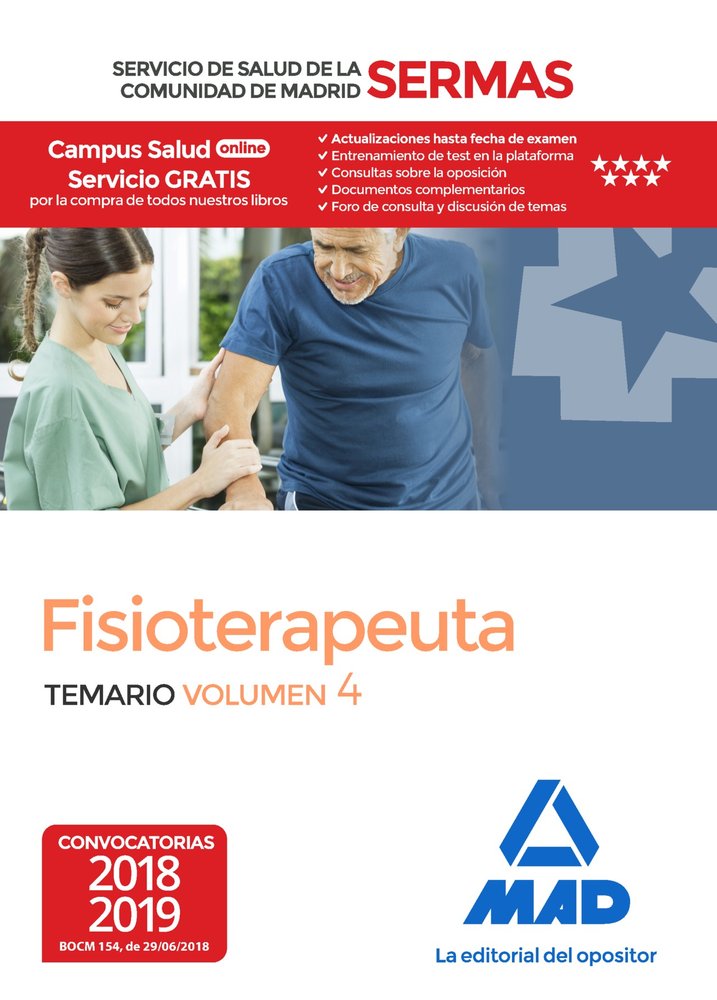 Fisioterapeuta del Servicio de Salud de la Comunidad de Madrid. Temario Volumen 4, de Editores | portada del libro