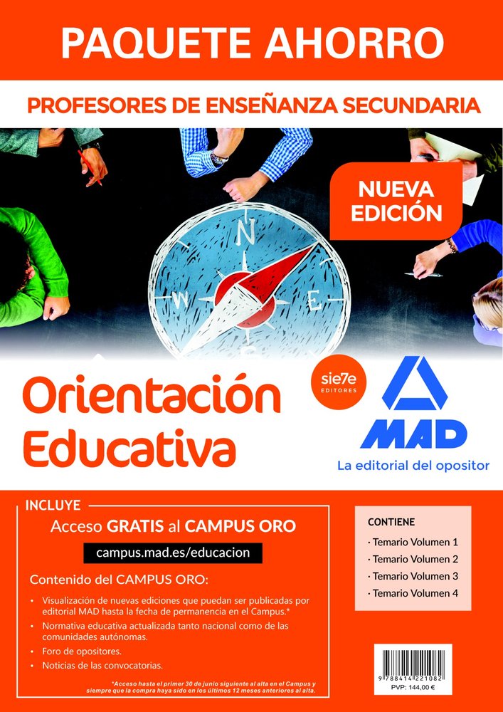 PAQUETE AHORRO ORIENTACIÓN EDUCATIVA CUERPO DE PROFESORES DE ENSEÑANZA SECUNDARIA, de CENTRO DE ESTUDIOS VECTOR, S.L. | porta