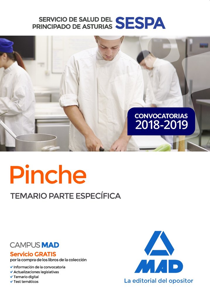 Pinche del Servicio de Salud del Principado de Asturias (SESPA). Temario Parte Específica, de 7 | portada del libro