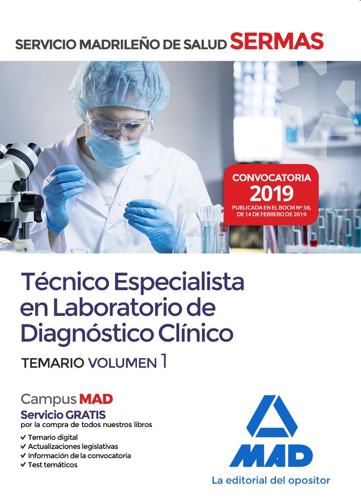 Técnico Especialista en Laboratorio de Diagnóstico Clínico del Servicio Madrileño de Salud. Volumen, de 7 | portada del libro