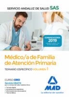 Médico de Familia de Atención Primaria del Servicio Andaluz de Salud. Temario específico Vol 1, de Varios autores | portada d