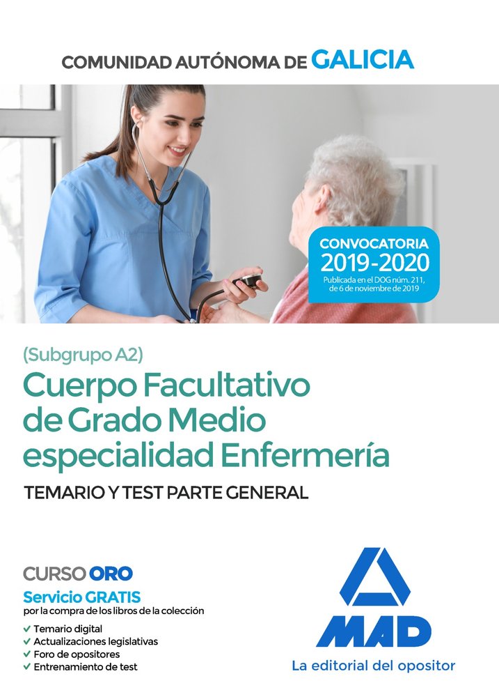 Cuerpo facultativo de grado medio de la Comunidad Autónoma de Galicia (subgrupo A2) especialidad enf, de 7 | portada del libr