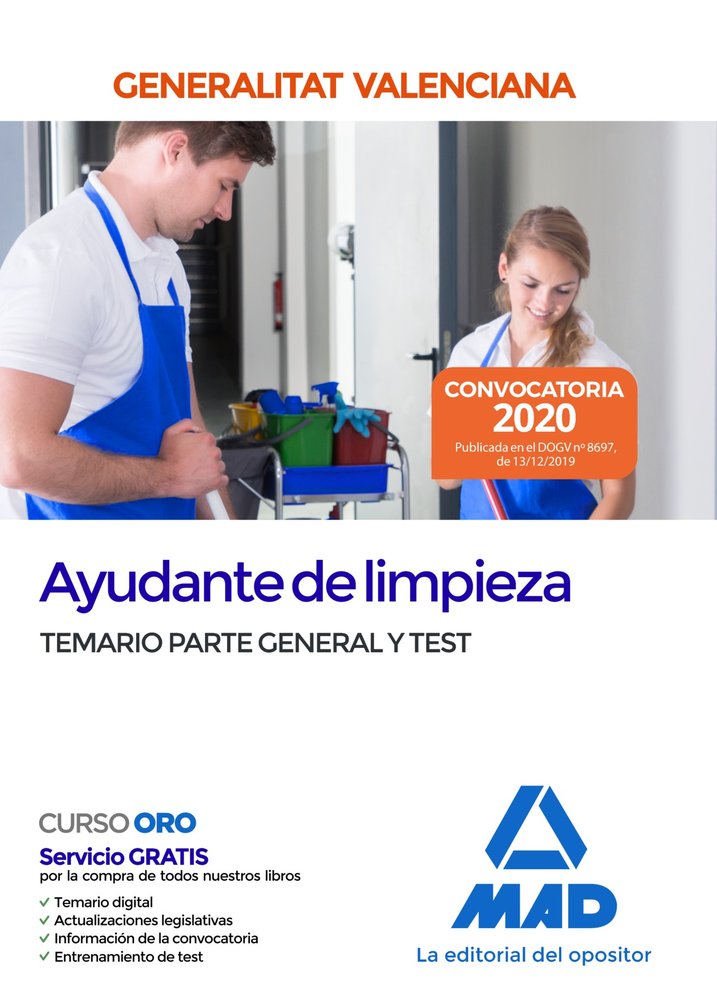 Ayudante de limpieza de la Administración de la Generalitat Valenciana. Temario parte general y test, de 7 | portada del libr
