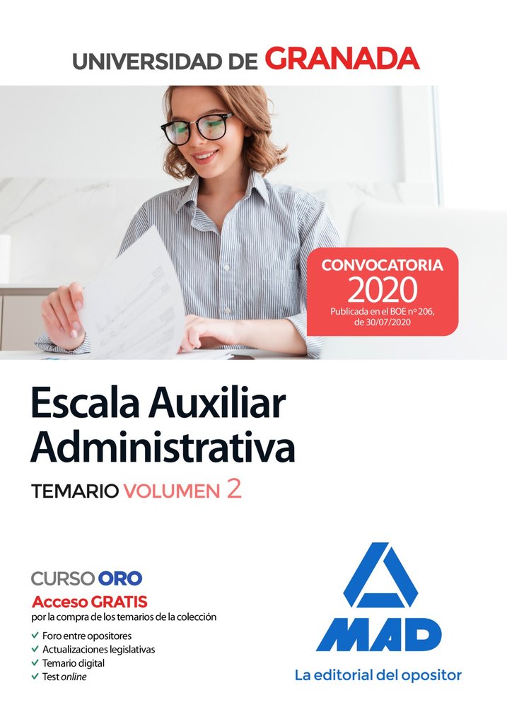 Escala Auxiliar Administrativa de la Universidad de Granada. Temario volumen 2, de Calvo Prieto | portada del libro