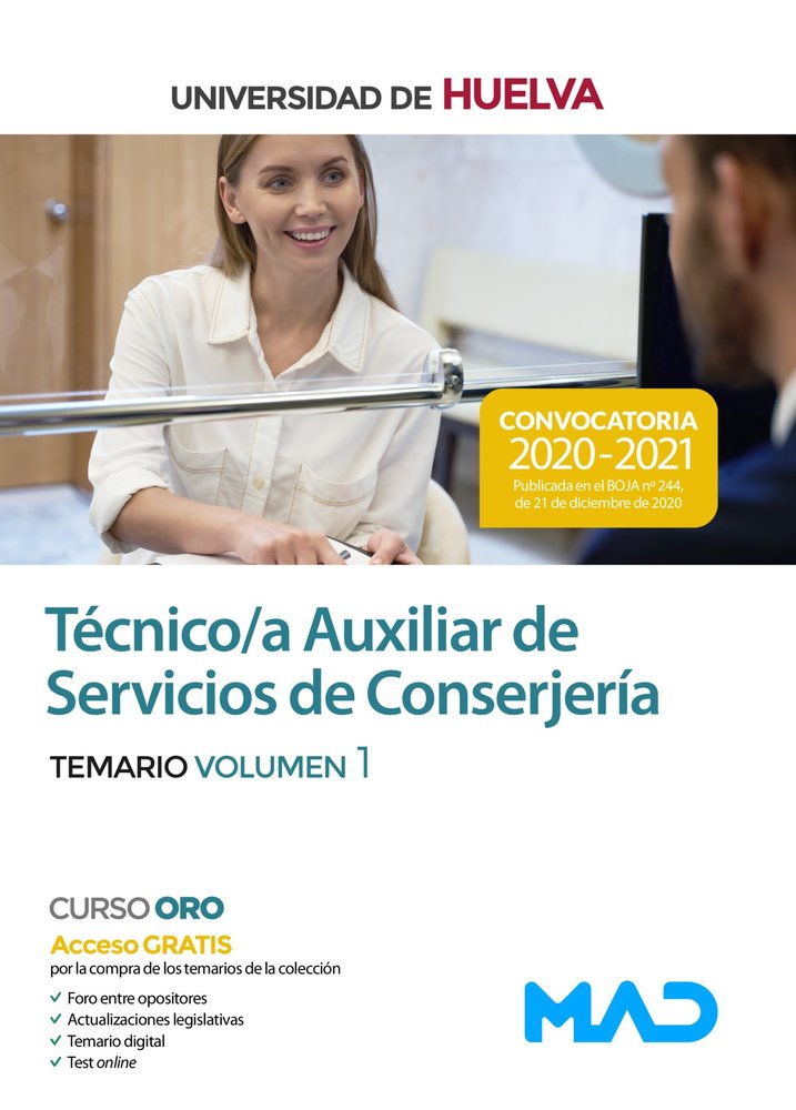 Técnico/a Auxiliar de Servicios de Conserjería de la Universidad de Huelva. Temario volumen 1, de 7 EDITORES#CALVO PRIETO | p