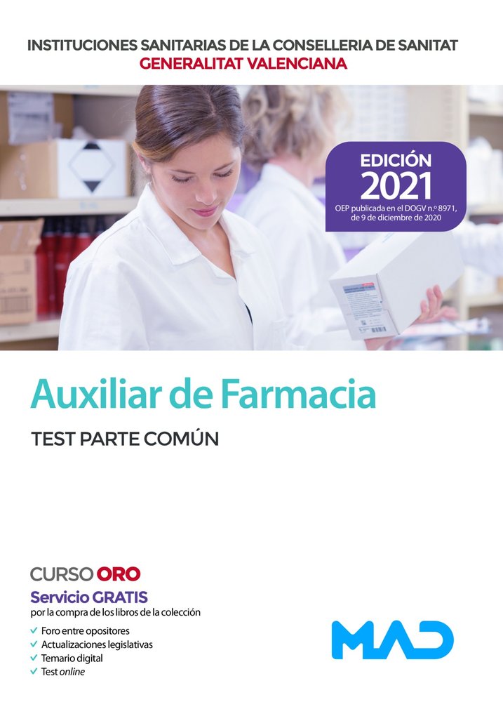 AUX. FARMACIA SANITAT VALENCIA TEST COMUN, de VARIOS | portada del libro