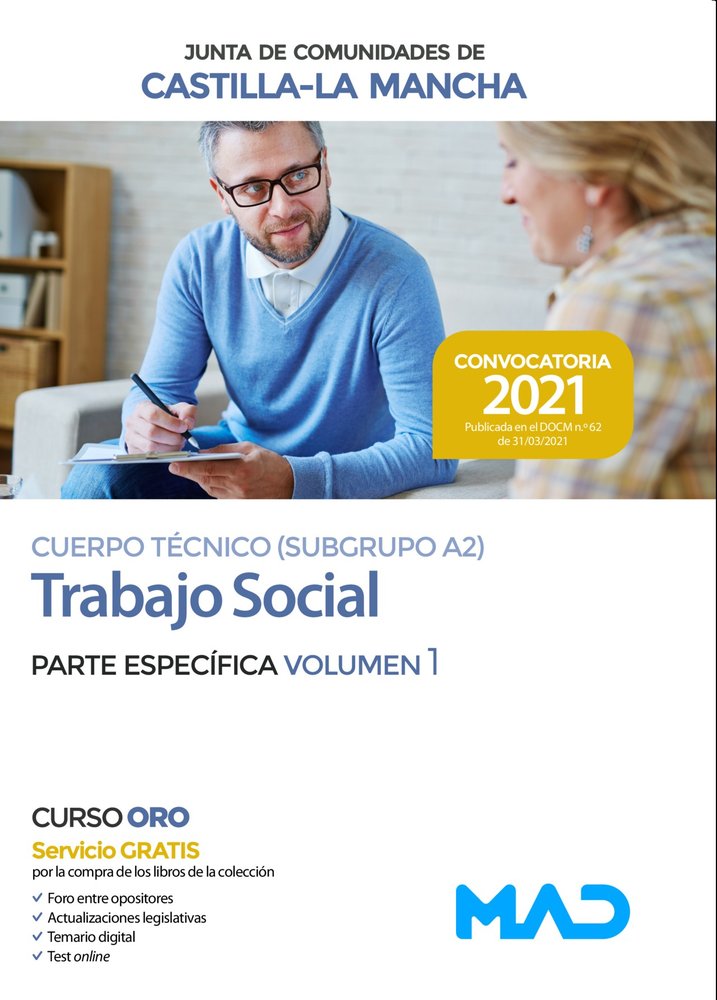 TEMARIO I PARTE ESPECIFICA TRABAJO SOCIAL CASTILLA LA MANCHA | portada del libro