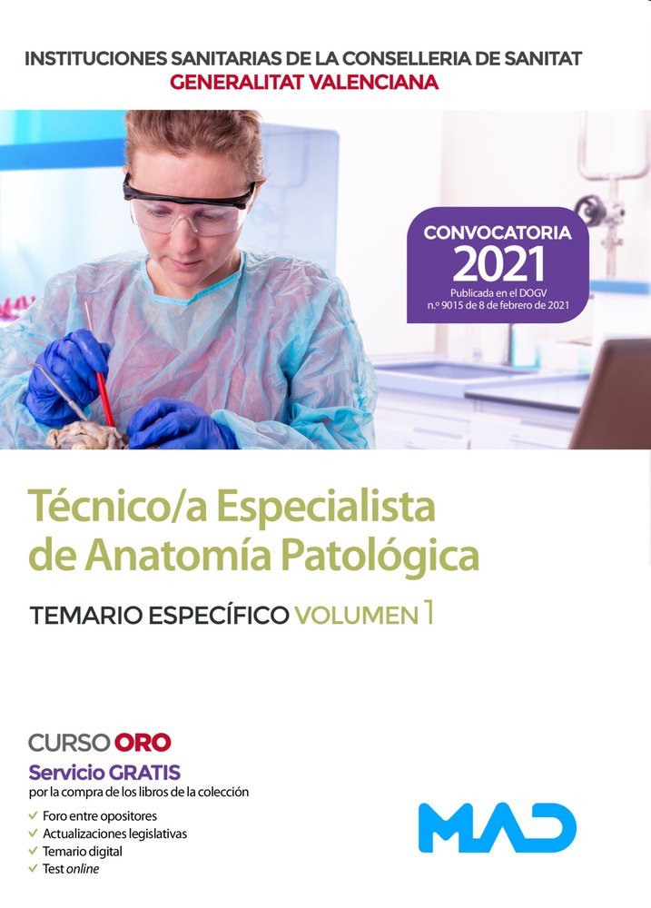 TECNICO ESPECIALISTA EN ANATOMIA PATOLOGICA TEMARIO ESPECIFICO VO, de VARIOS | portada del libro