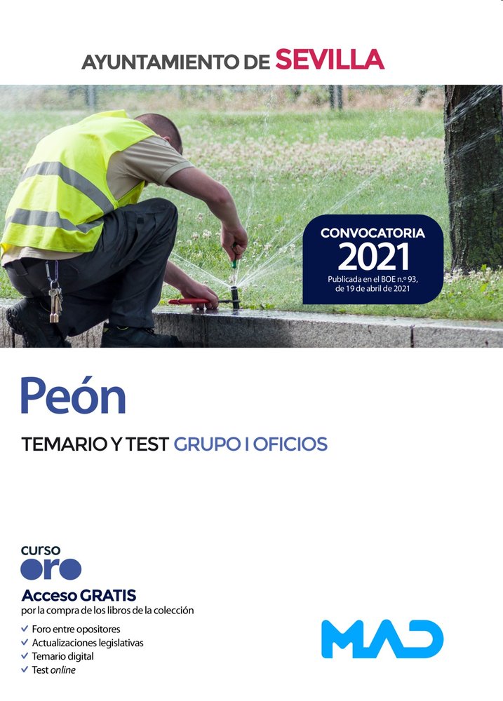 PEON TEMARIO Y TEST GROPO OFICIO, de AYUNTAMEINETO DE SEVILLA | portada del libro