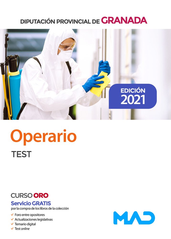OPERARIO DIPUTACION GRANADA TEST 2021 | portada del libro