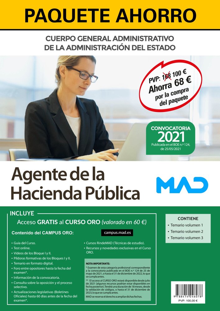 PAQUETE AHORRO AGENTE HACIENDA PUBLICA AHORRA 68 & X0, de 7 EDITORES#MARTINEZ DEL FRESNO | portada del libro