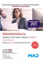 ADMINISTRATIVO/A DE INSTITUCIONES SANITARIAS DE LA CONSELLER, de Varios autores | portada del libro