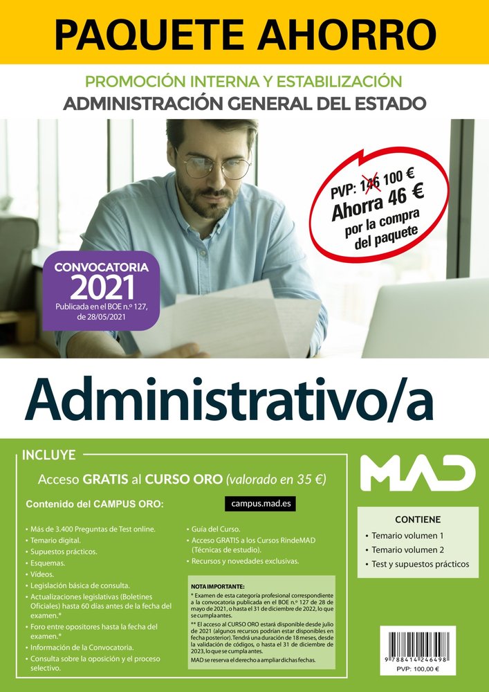 PAQUETE AHORRO ADMINISTRATIVO DEL ESTADO, de 7 EDITORES#GONZALEZ RABANAL | portada del libro