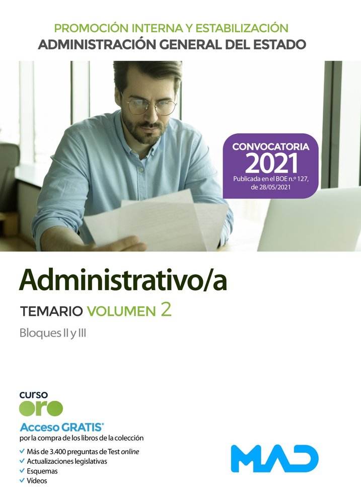 ESTADO ADMINISTRATIVO TEMARIO 2 PROMOCION INTERNA 2021, de VVAA | portada del libro