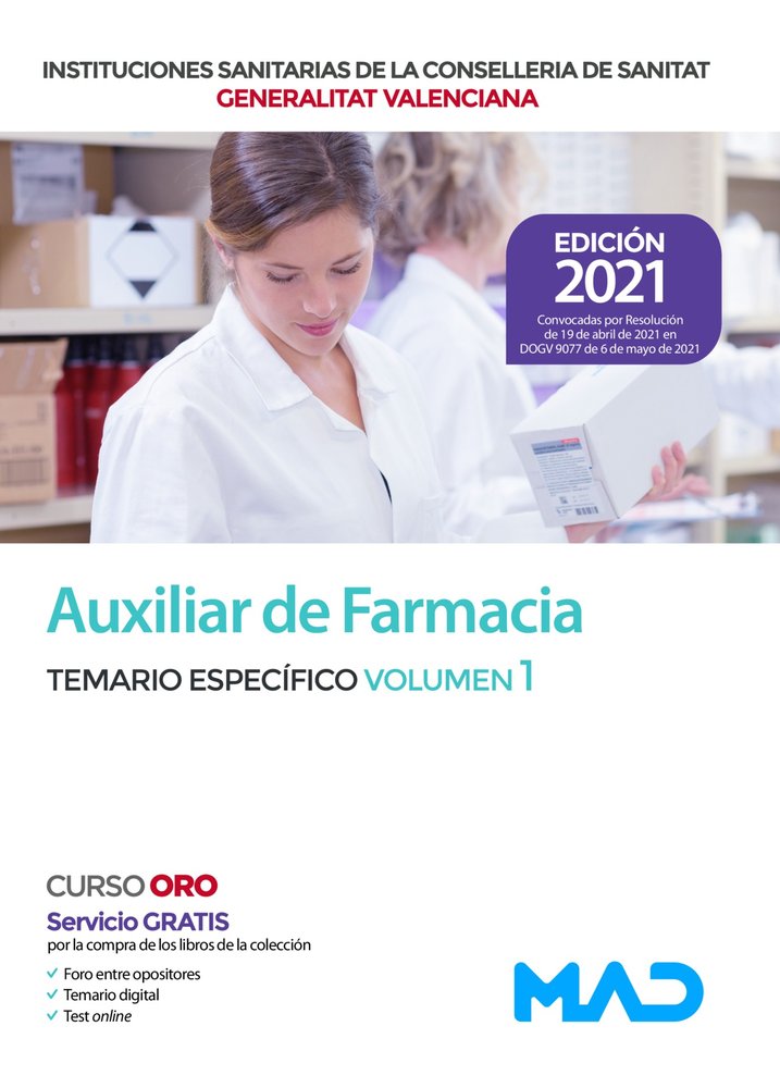 TEMARIO ESPECIFICO VOL 1 AUXILIAR FARMACIA, de VVAA | portada del libro