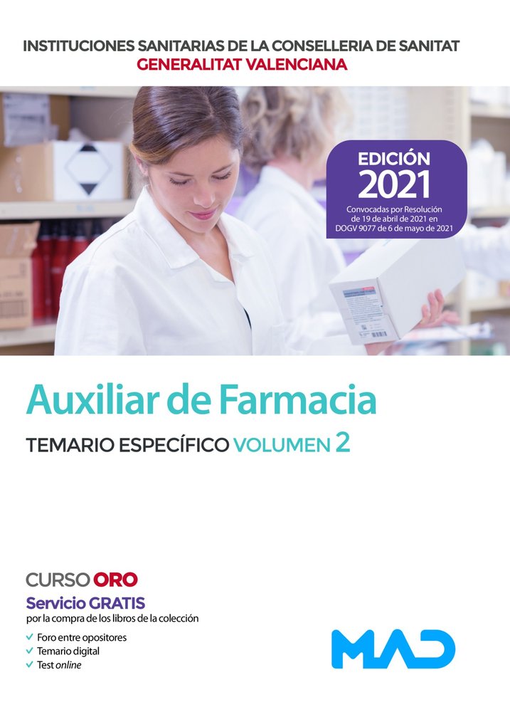 AUX. FARMACIA SANITAT VALENCIA TEMARIO ESP VOL 2, de VVAA | portada del libro