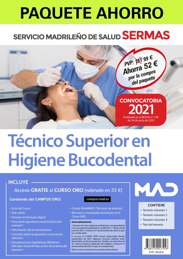 PAQUETE AHORRO TECNICO SUPERIOR EN HIGIENE BUCODENTAL SERMAS, de 7 EDITORES#GOMEZ MARTINEZ | portada del libro
