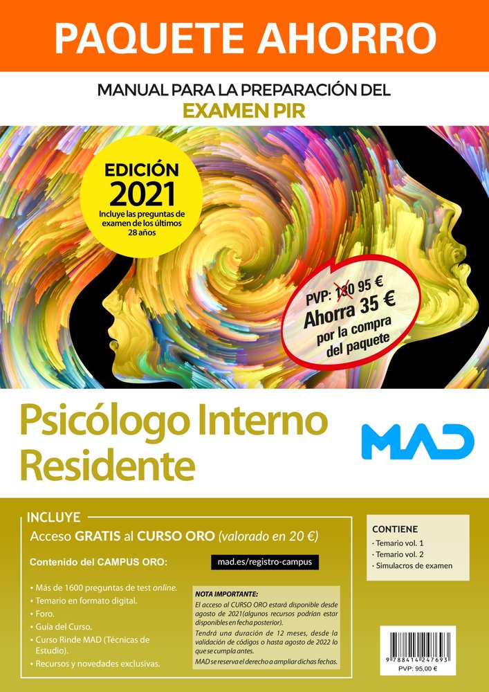 PAQUETE AHORRO PSICOLOGO INTERNO RESIDENTE EXAMEN PIR, de CLAVIJO GAMERO | portada del libro