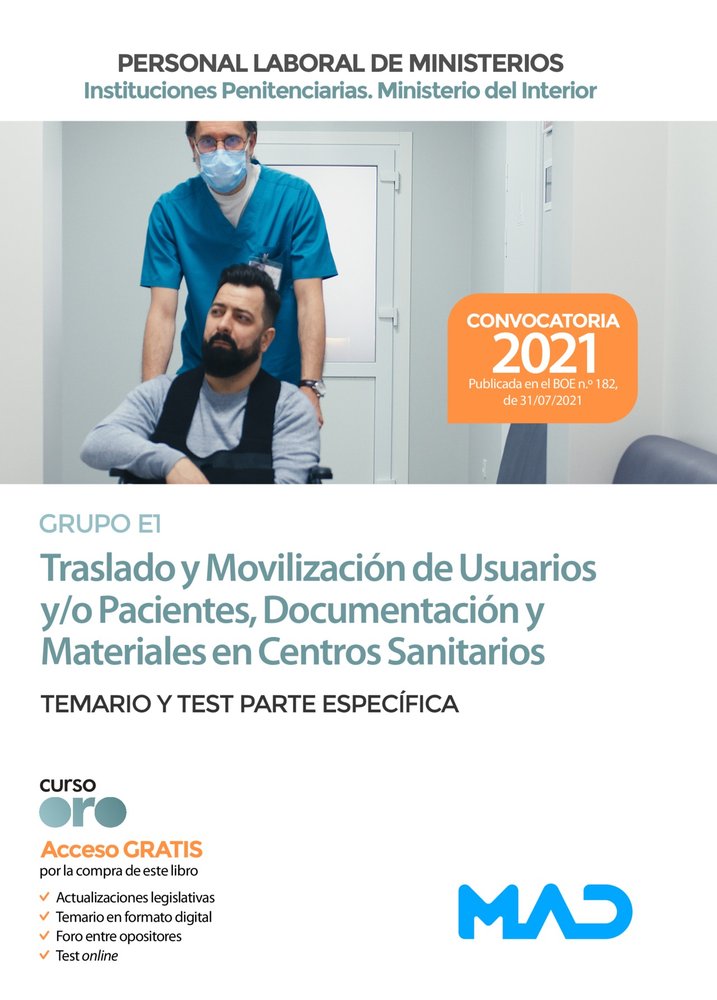TEMARIO Y TEST PARTE ESPECIFICA. TRASLADO Y MOVILIZACION DE USUAR | portada del libro