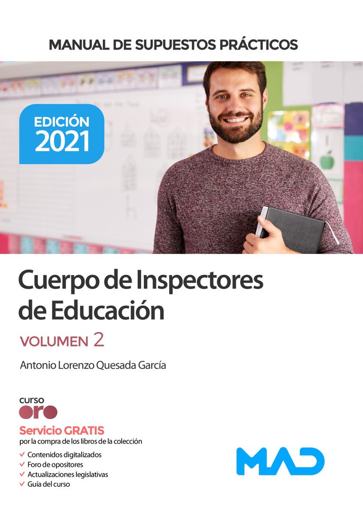 CUERPO INSPECTORES EDUCACION MANUAL SUPUESTOS PRAC, de QUESADA GARCIA, ANTONIO LORENZO | portada del libro