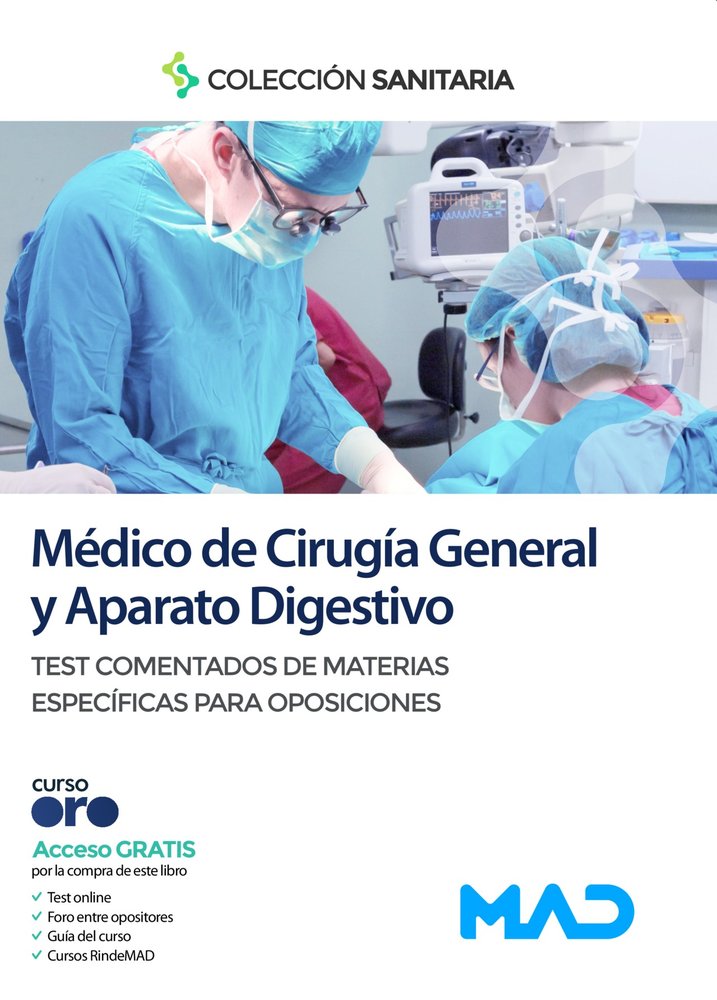 MEDICO DE CIRUGIA GENERAL Y APARATO DIGESTIVO. TEST COMENTAD, de SILVA GARCIA, CARMEN | portada del libro