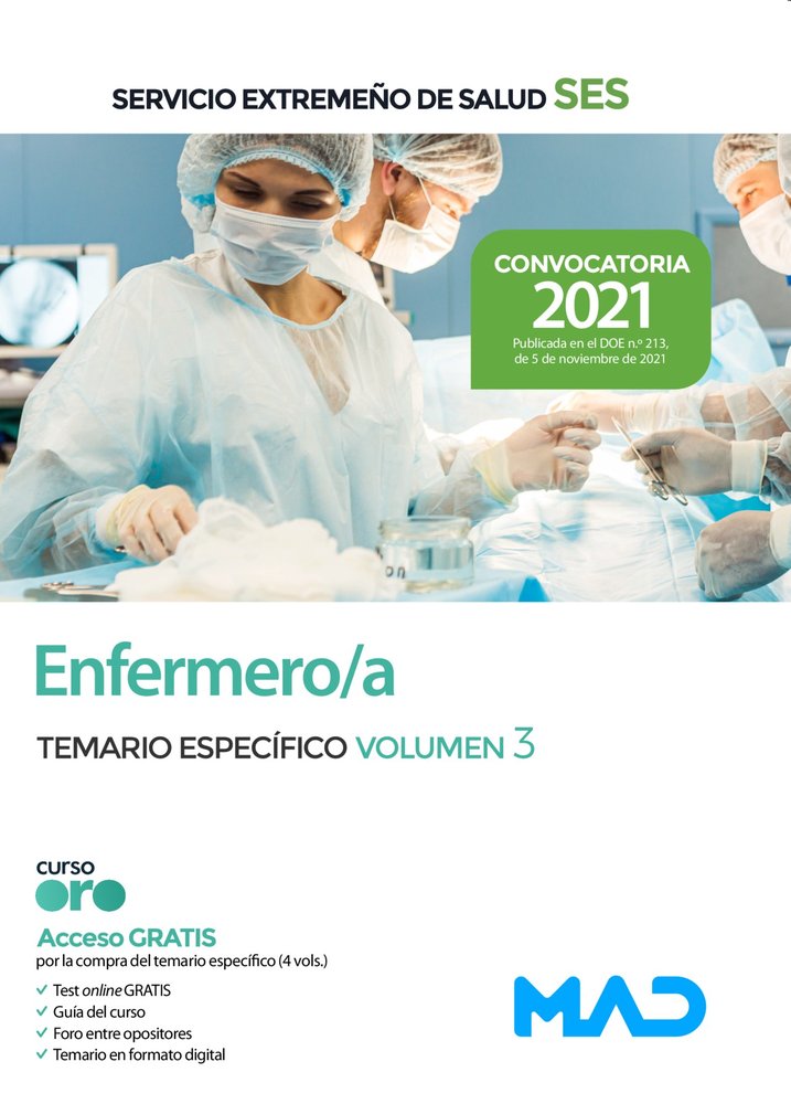 ENFERMERO/A DEL SERVICIO EXTREMEÑO DE SALUD (SES). TEMARIO ESPECI, de 7 EDITORES#ANIA PALACIO | portada del libro