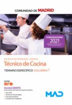 TECNICO DE COCINA TEMARIO ESPECIFICO VOL 1 GRUPO III DE PERSONAL, de Varios autores | portada del libro