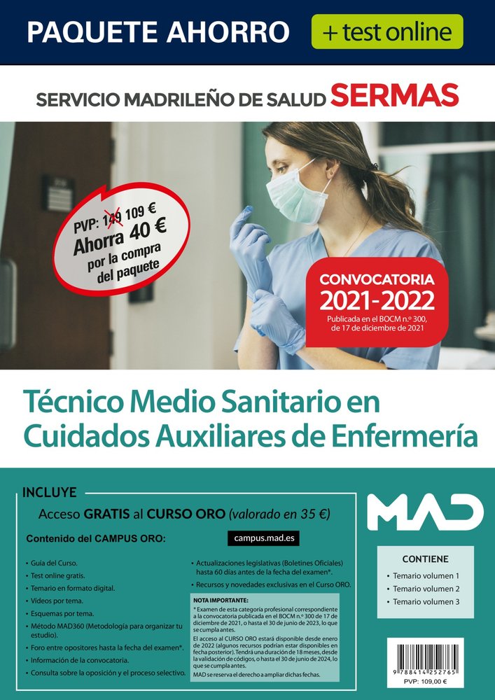 PAQUETE AHORRO Y TEST ONLINE TECNICO MEDIO SANITARIO EN CUID, de 7 EDITORES#ANIA PALACIO | portada del libro