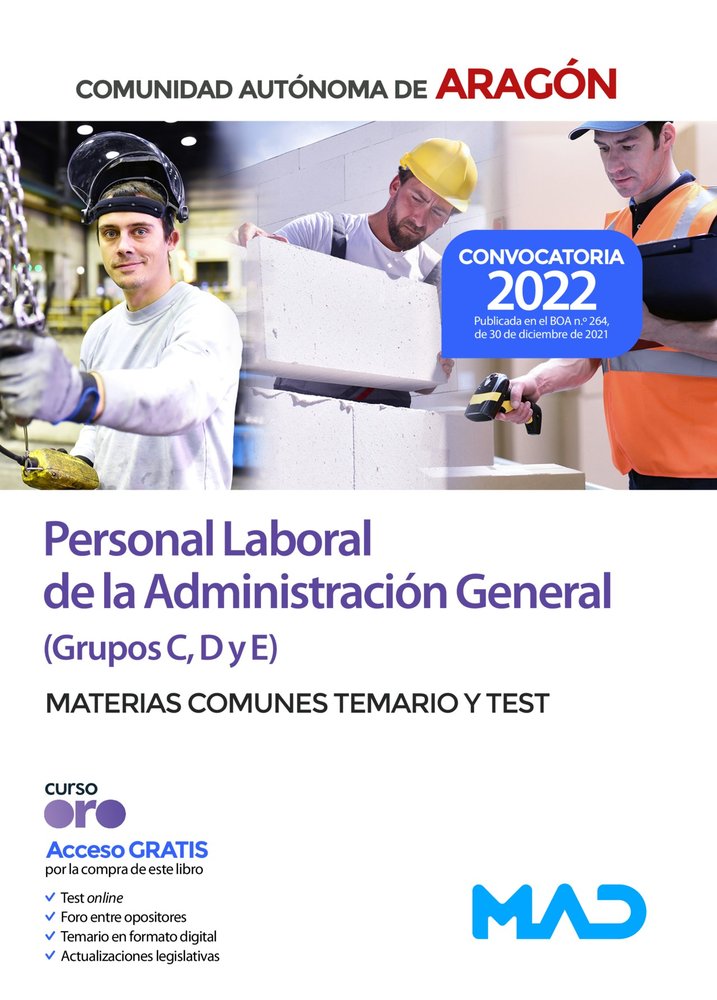 PERSONAL LABORAL GRUPOS C D Y E ADMINISTRACION ARAGON TEMARI, de 7 EDITORES#TORRES FONSECA | portada del libro