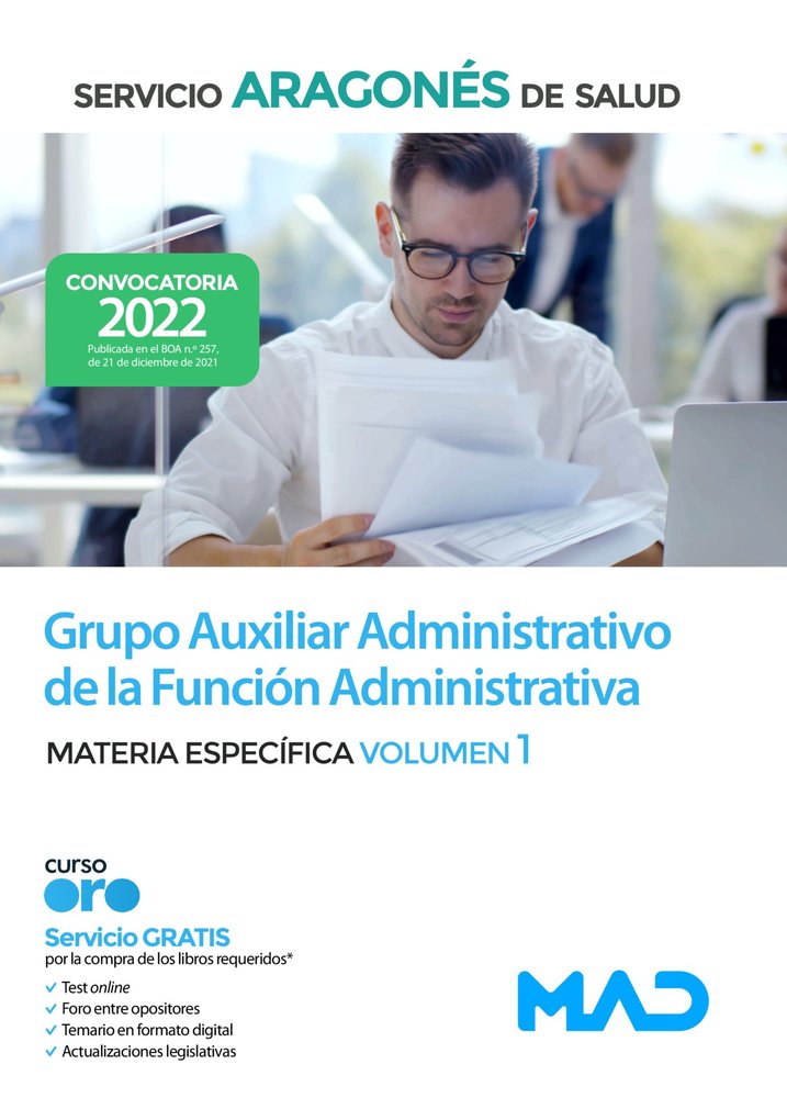 AUXILIARES ADMIISTRATIVOS SALUD ESPECIFICO VOLUMEN 1 | portada del libro