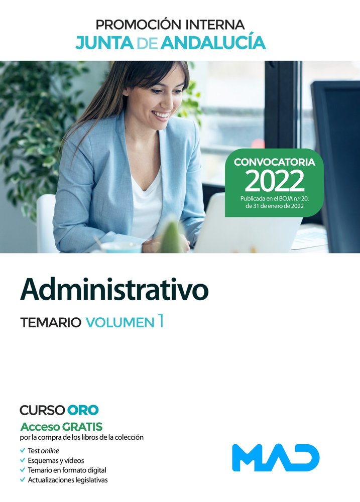 ADMINISTRATIVO PROMOCION INTERNA TEMARIO VOLUMEN 1 ANDALUCI | portada del libro
