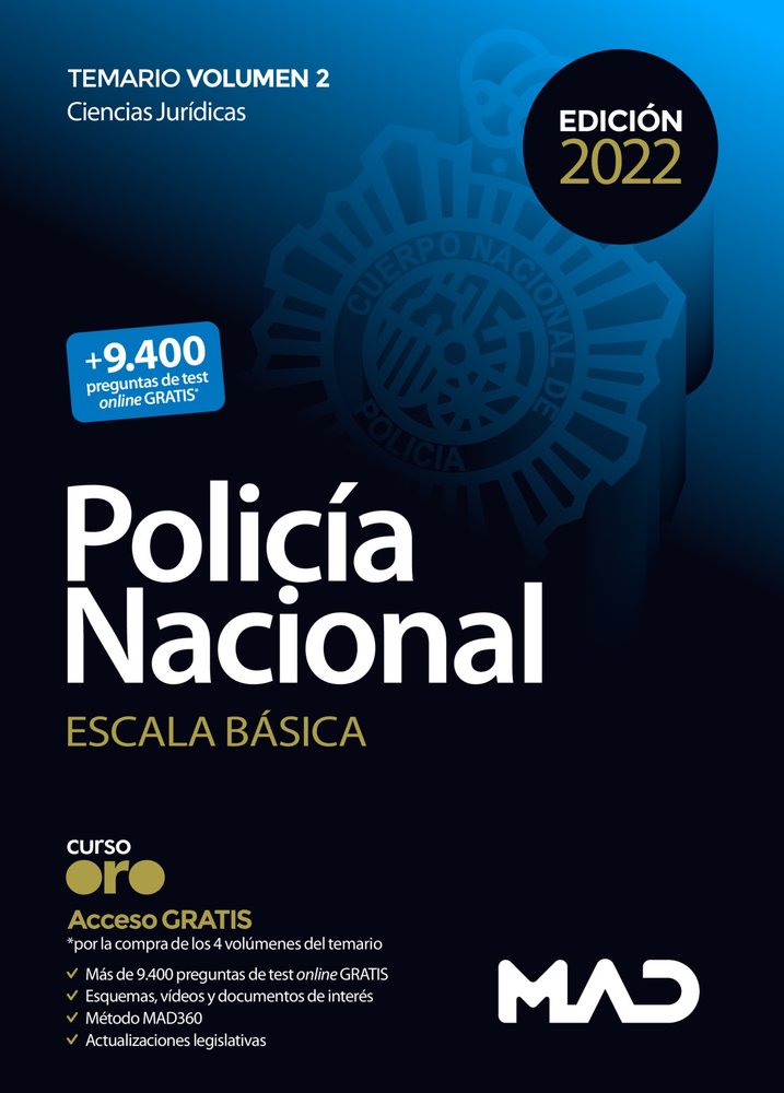 POLICIA NACIONAL ESCALA BASICA TEMARIO 2, de VECINO CASTRO | portada del libro