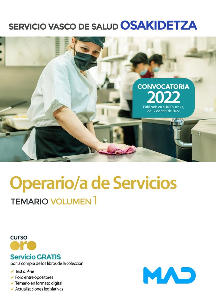 Operario/a de Servicios de Osakidetza-Servicio Vasco de Salud. Temario volumen 1, de 7 EDITORES#GONZALEZ RABANAL | portada de