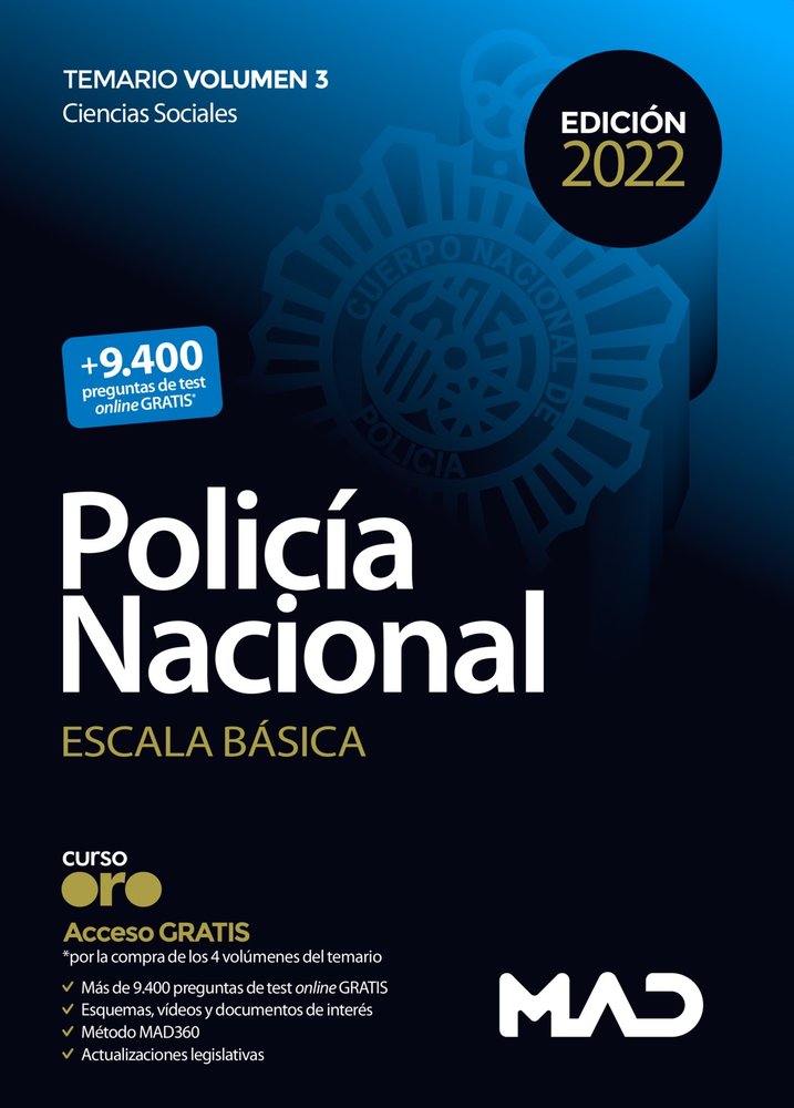 POLICIA NACIONAL ESCALA BASICA TEMARIO 3, de RODRIGUEZ YERGO | portada del libro