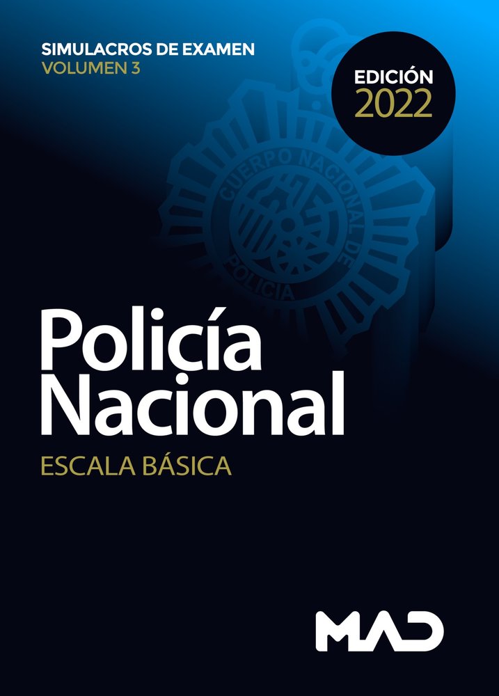 POLICIA NACIONAL ESCALA BASICA SIMULACRO EXAMEN VOLUMEN, de RODRIGUEZ YERGO | portada del libro