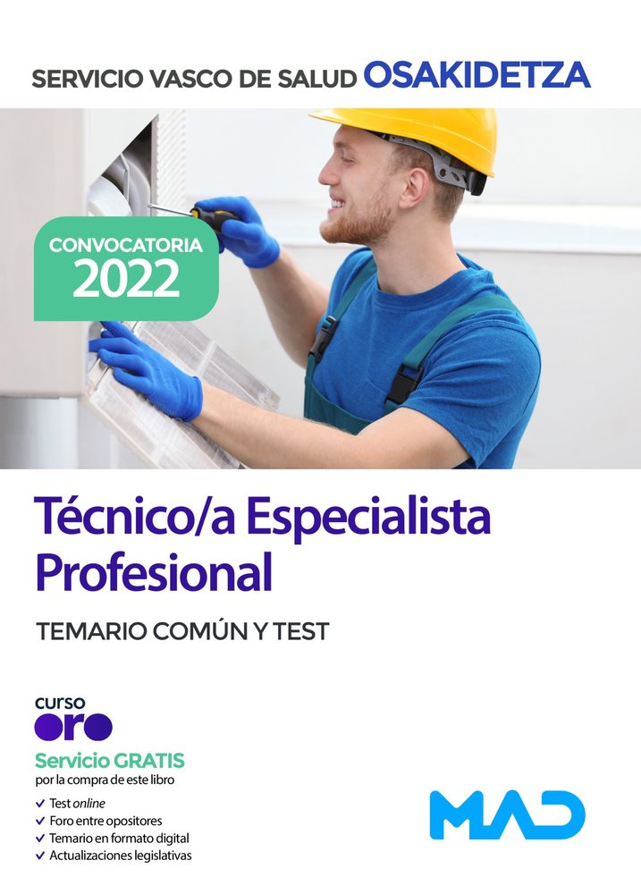 TECNICO/A ESPECIALISTA PROFESIONAL OSAKIDETZA-SERVICIO VA, de MUÑOZ LABIANO | portada del libro