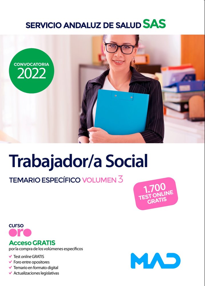 TRABAJADOR/A SOCIAL SERVICIO ANDALUZ SALUD. TEMARIO E, de CLAVIJO GAMERO | portada del libro