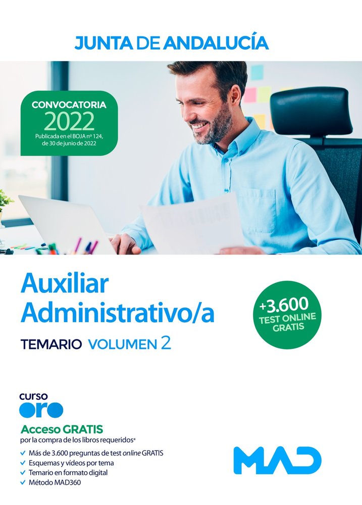 AUXILIAR ADMINISTRATIVO JUNTA ANDALUCIA VOL 2 | portada del libro
