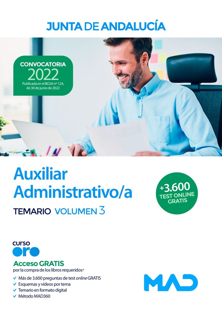 AUXILIAR ADMINISTRATIVO JUNTA ANDALUCIA VOL 3 | portada del libro