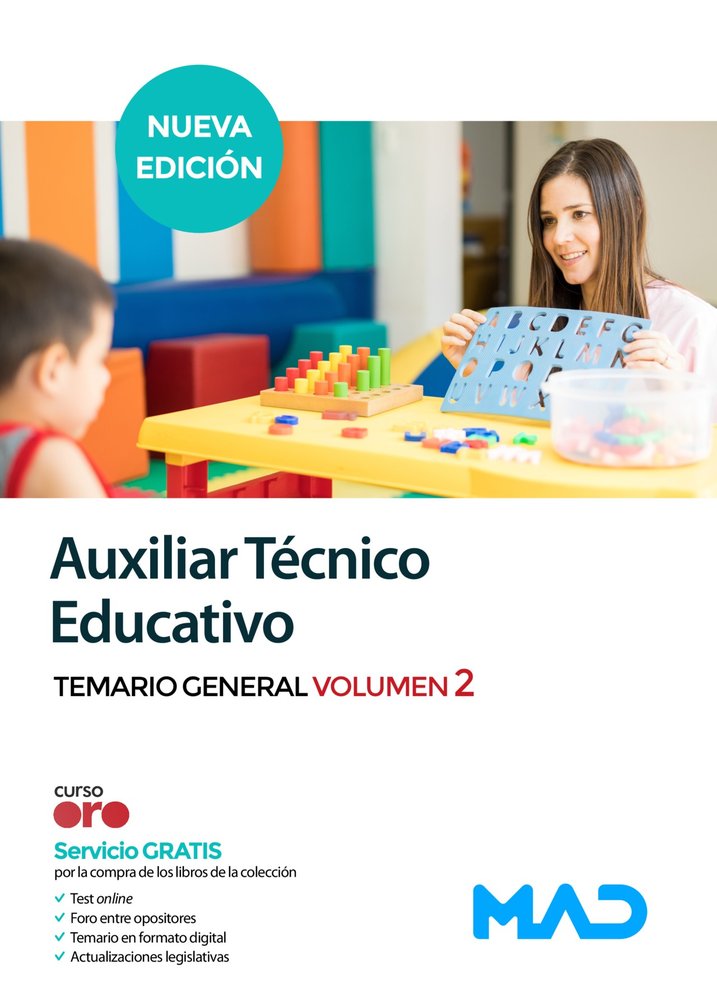 AUXILIAR TECNICO EDUCATIVO TEMARIO GENERAL VOLUMEN 2, de CLAVIJO GAMERO | portada del libro
